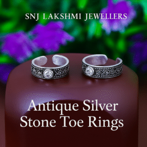 Antique Silver Stone Toe Rings