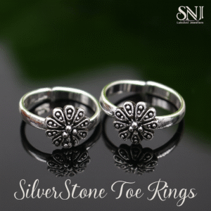 Designer Silver Stone Toe Rings