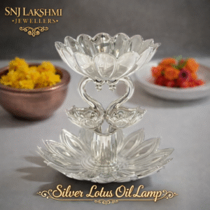 Silver Lotus Oil Lamp