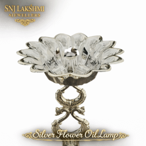 Silver Flower Oil Lamp