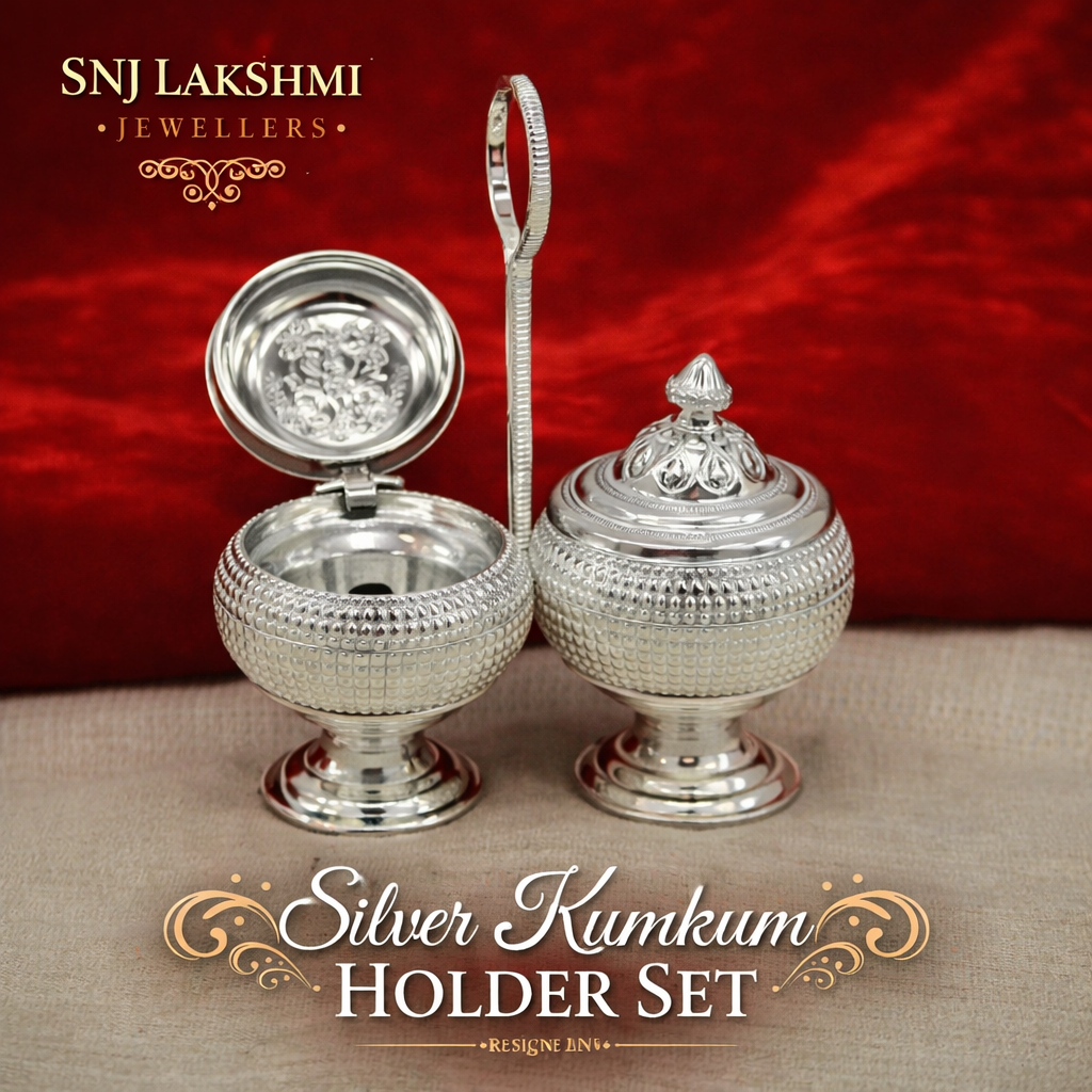 Silver Kumkum Holder Set