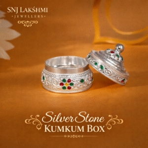 Silver Stone Kumkum Box