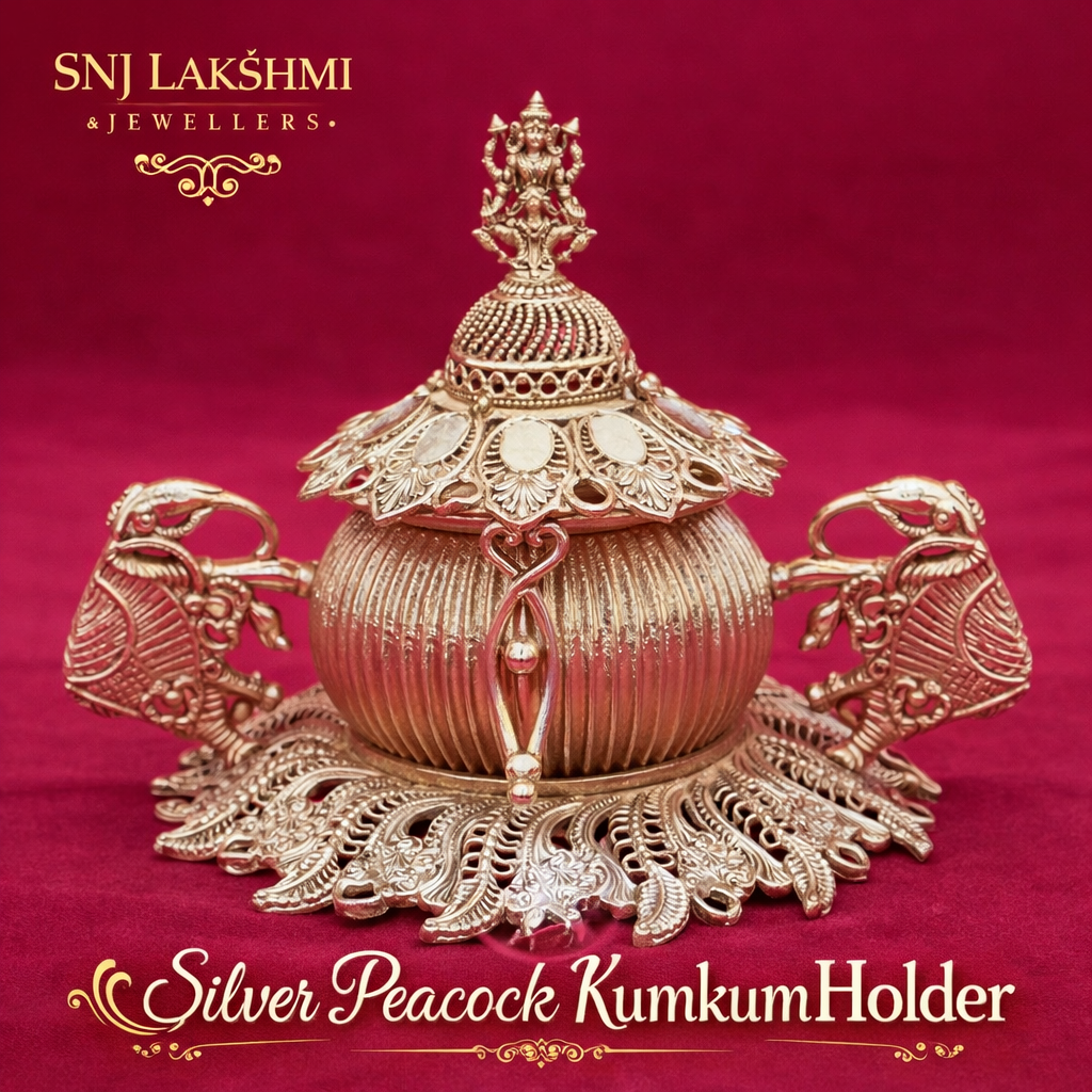 Silver Elephant Kumkum Box