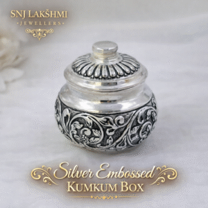 Silver Embossed Kumkum Box