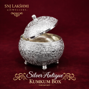Silver Antigue Kumkum Box