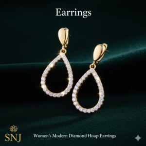 Women’s Modern Diamond Hoop Earrings