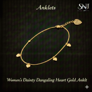 Women’s Dainty Dangling Heart Gold Anklet