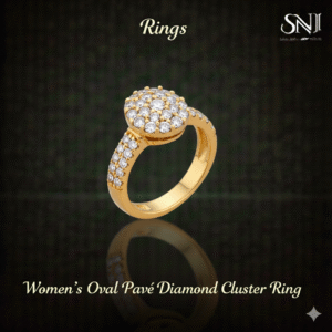 Women’s Oval Pavé Diamond Cluster Ring