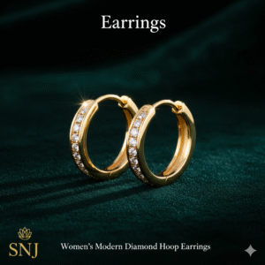 Women Modern Diamond Hoop Earrings
