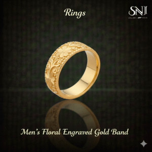 Men’s Floral Engraved Gold Band