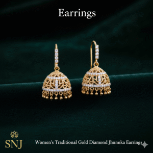 Women’s Traditional Gold Diamond Jhumka Earrings