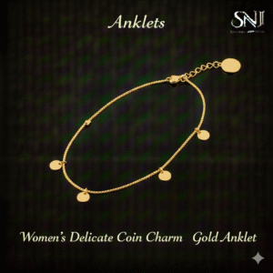 Women’s Delicate Coin Charm Gold Anklet