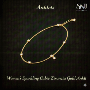 Women’s Sparkling Cubic Zirconia Gold Anklet